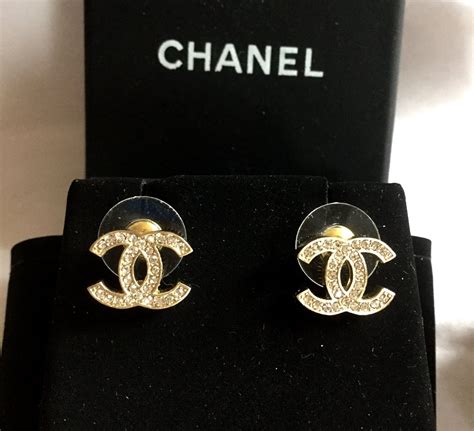 chanel earrings gold and diamond earrings|genuine Chanel earrings uk.